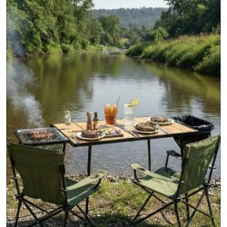 Mangallı Katlanır Taşınabilir El Yapımı Piknik&Kamp Masası