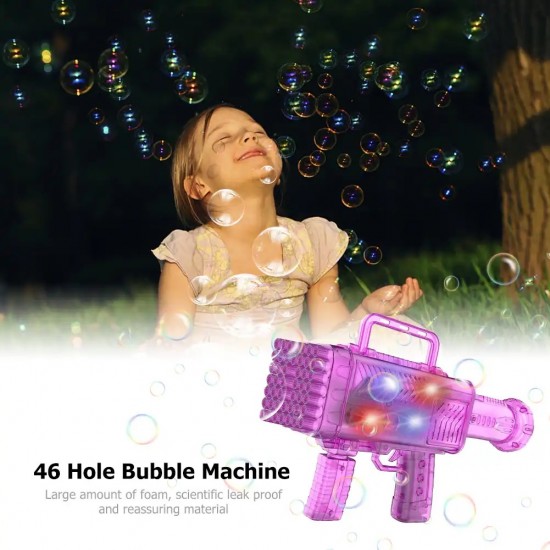 46 Holes Pilli Renkli Işıklı&Sesli Bubble Gun