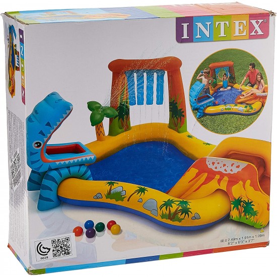 Intex Dinozorlu Şişme Oyun Havuzu 249x191x109 cm 57444EP