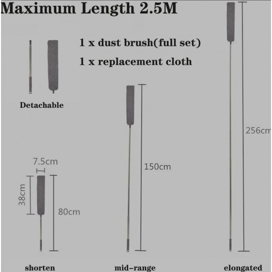 Sihirli Mikrofiber Mop 2.5 M + 1 ADET YEDEK BEZ