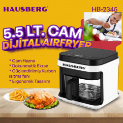 Hausberg HB 2345 Cam Hazneli AIRFRYER FRİTÖZ