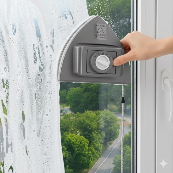 Seviye Ayarlı Mıknatıslı Üçgen Çift Cam Silici