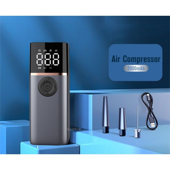 Sunix Powerbank Özellikli Taşınabilir Şarjlı Hava Kompresörü