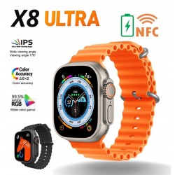 Ultra Watch X8 Ultra Kablosuz Şarj Bluetooth Çağrı Alma, Arama Yapma, Akıllı Saat