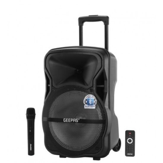 Geepas Taşınabilir Şarj Edilebilir Hoparlör - Kablosuz Mikrofonlar 1800mAh Pil|  Karaoke DJ Hoparlörü ve LED Işıklar