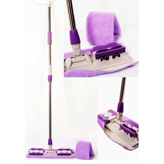 Mandallı Teleskopik Mikrofiber Mop (Yedek Bez Hediyeli)