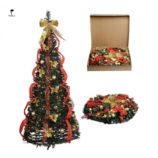 Açılır Kapanır Işıklı Süslü Yılbaşı Ağacı 