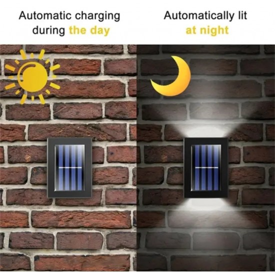 2'li Paket Solar Led Çift Yönlü Duvar Lambası 