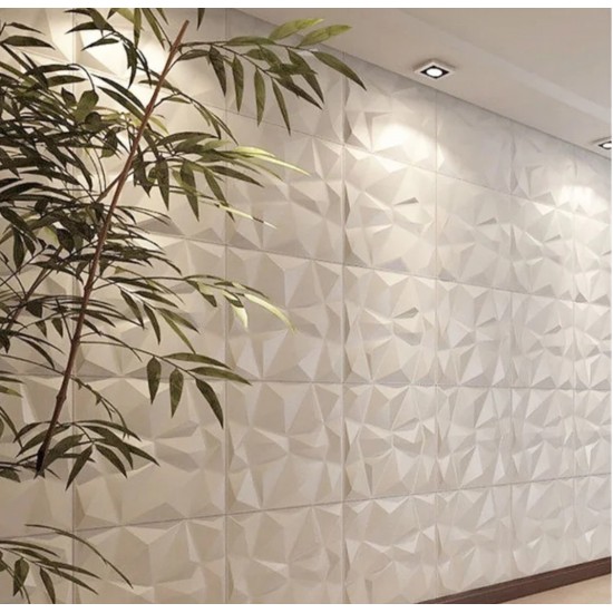 Diamond 3D PVC Duvar Dekor Panel 30x30cm; (30mmX3m Çift Taraflı Nano Bant Hediyeli)  (Her pakette 12 tane (1metrekare) 