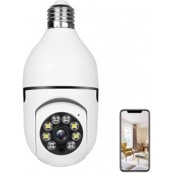 360 Derece Panoramik Wireless IP Ampul Kamera 