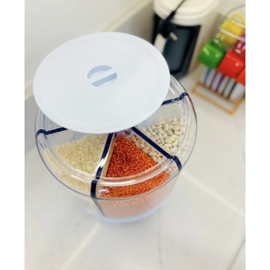 360° Dönebilen 6 Bölmeli Gıda&Bakliyat Organizer