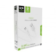 Linktech K448 Strong Micro Usb Data/Şarj Kablosu 1Mt 2.4A