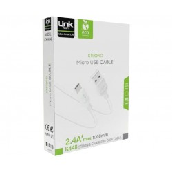 Linktech K448 Strong Micro USB Data/Şarj Kablosu 1mt 2.4A