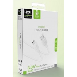 LinkTech K450 Strong 3A USB-Type-C Data/Şarj Kablosu 1mt