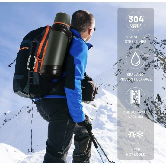 2.5 Litre Paslanmaz Çelik Yalıtımlı Vakumlu Seyahat Termosu