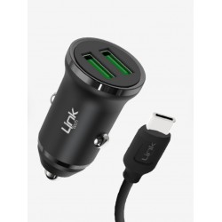 Linktech C483 Çevre Dostu 12W Tip-C Kablolu Araç Şarj Aleti