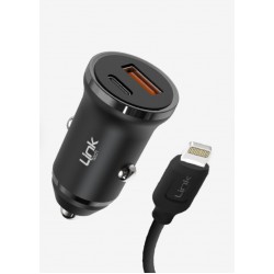 Linktech C485 Çevre Dostu Çift PD 20W Lightning Kablolu Araç Şarj Aleti