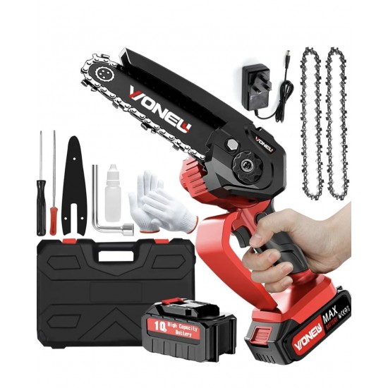 3000mah Çift Bataryalı Üç Zincirli 6 İnç Şarjlı Budama Testeresi