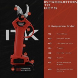 1300mah Çift Bataryalı Profesyonel Şarjlı 25mm Budama Makası 