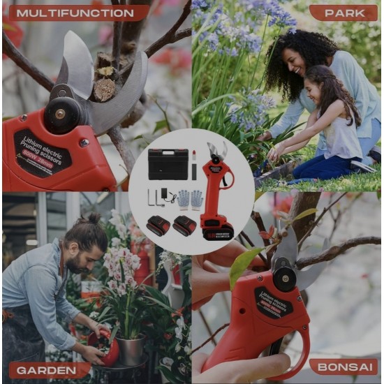 1300mah Çift Bataryalı Profesyonel Şarjlı 25mm Budama Makası 