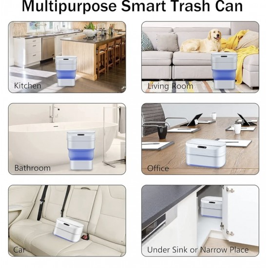 Otomatik Temassız Katlanabilir 17.5L Çöp Kutusu