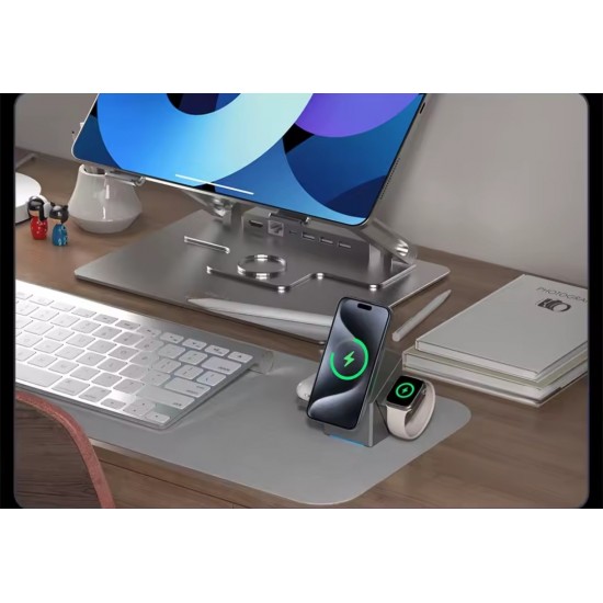 Dokunmatik Rotasyon 3in1 Kablosuz Şarj İstasyonu 