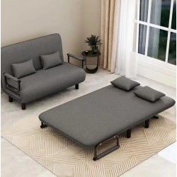 İki Kişilik Çok Fonksiyonlu Katlanabilir Rahat Kanepe&Yatak (İki Adet Yastık Hediyeli) (120x190cm)