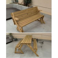 2in1 Ahşap Bank & Piknik Masası