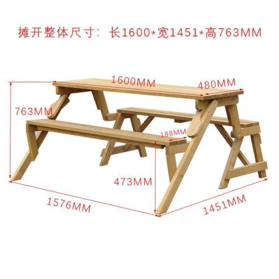 2in1 Ahşap Bank & Piknik Masası