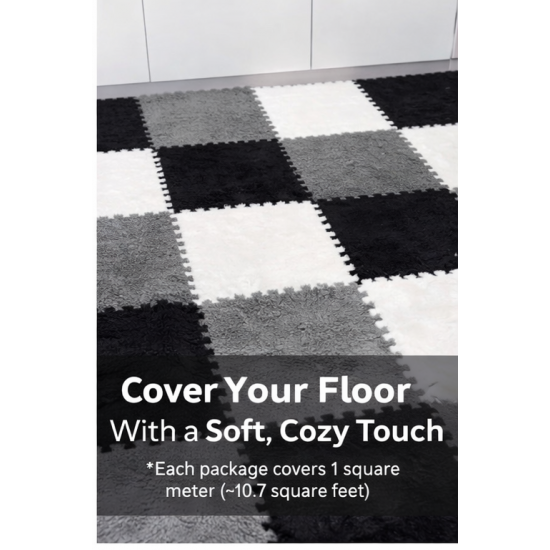 SoftGrid Puzzle Peluş Halı (1 Paket 12 Adet~1 m²)