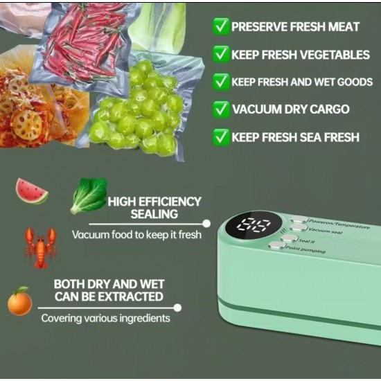 FreshSave Çok Fonksiyonlu Vakum Aleti (100 Adet 20x12cm Vakum Paketi Hediyeli)