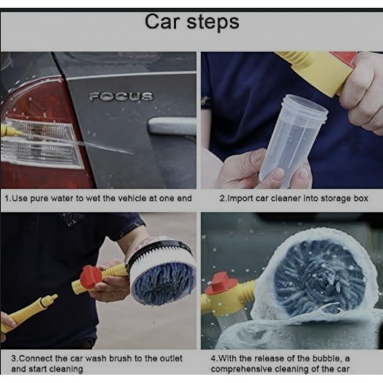 AutoWash Pro - Döner Başlıklı Araç Yıkama Fırçası