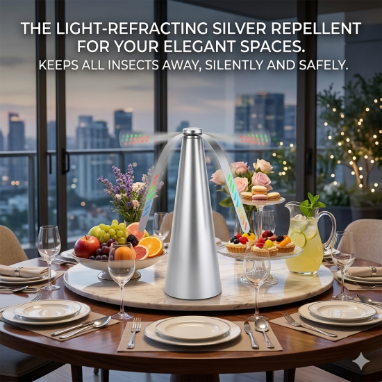 FlyShield 360™ Elite (Silver Renk) – Sineksiz Alan Kontrolü (25x9x2cm)