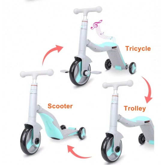 3 in 1 Müzikli Çocuk Scooter