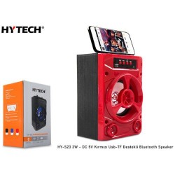 Hytech HY-S23 3W – DC 5V Kırmızı USB-TF Destekli Bluetooth Hoparlör