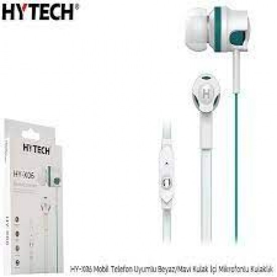Hytech HY-X06 Cep Telefonu Uyumlu Beyaz / Mikrofonlu Mavi Kulak İçi Kulaklık